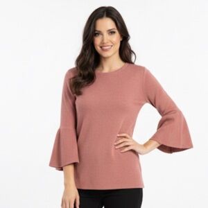 Very J small dusty rose bell sleeves light sweater